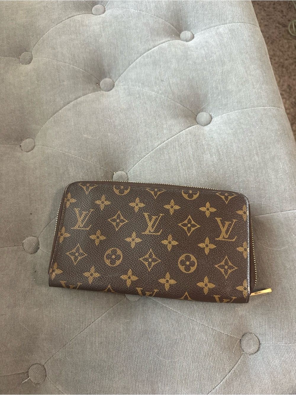 Louis Vuitton Monogram Canvas Zip Wallet in Brown and Gold